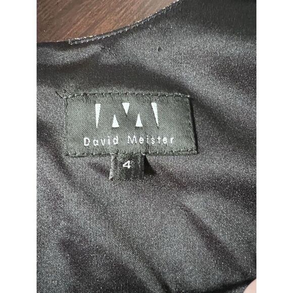 Gorgeous David Meister Metallic Textured Cocktail Evening Dress Size 5 EUC! - Picture 5 of 7